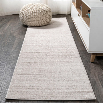 Haze Solid Low-pile Area Rug Ivory